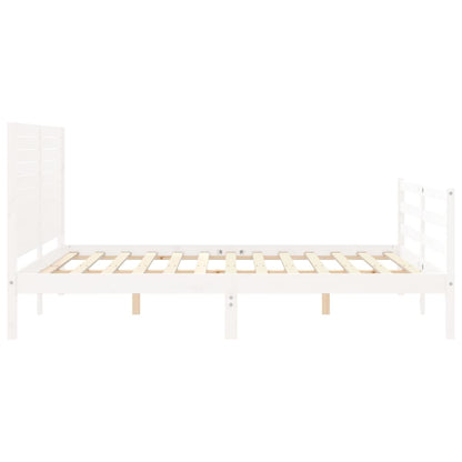 Giroletto con Testiera Bianco King Size in Legno Massello - homemem39