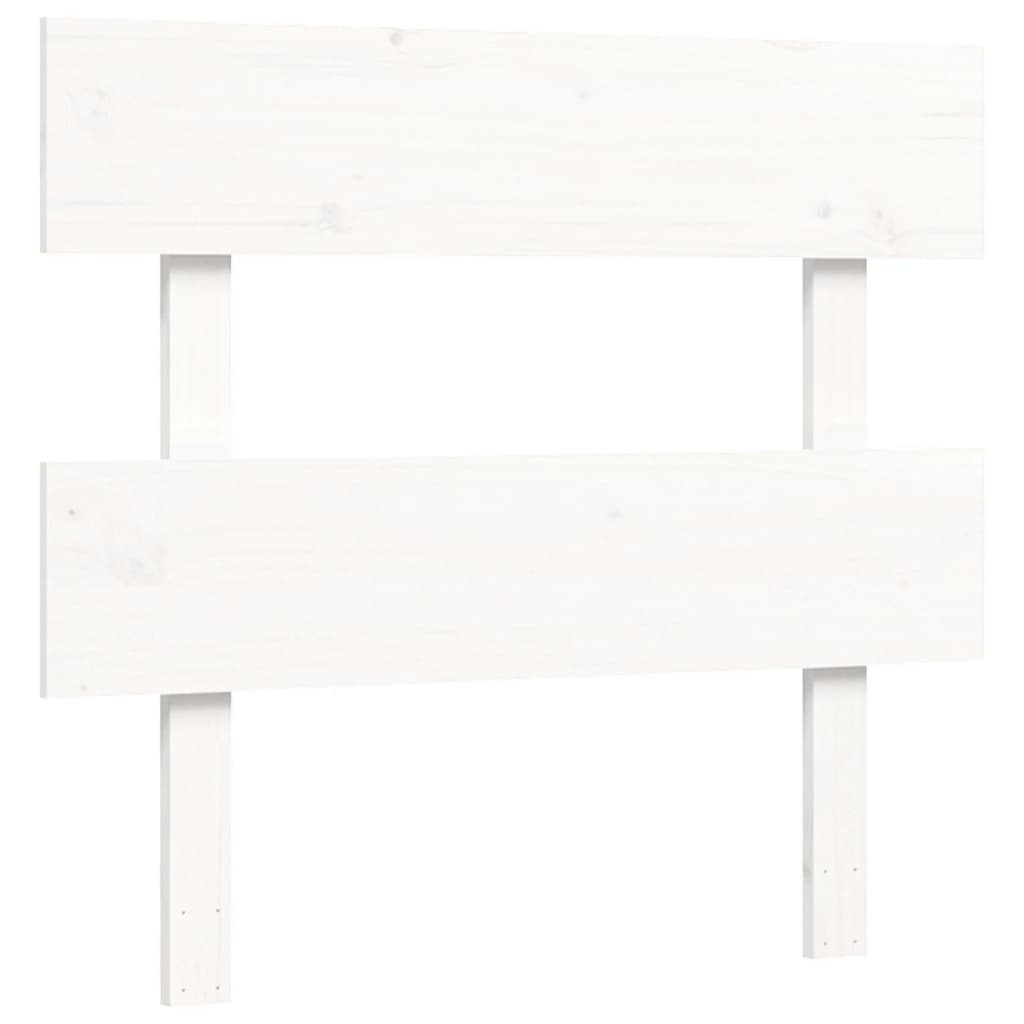 Giroletto con Testiera Bianco Single in Legno Massello - homemem39