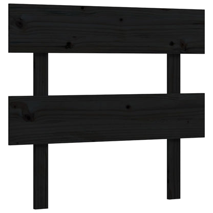 Giroletto con Testiera Nero 90x200 cm in Legno Massello - homemem39