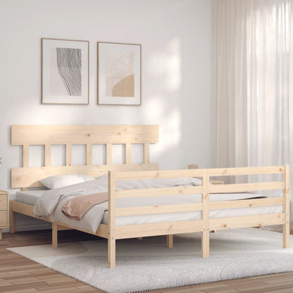 Giroletto con Testiera 5FT King Size in Legno Massello - homemem39