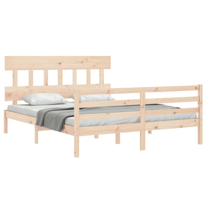 Giroletto con Testiera 5FT King Size in Legno Massello - homemem39