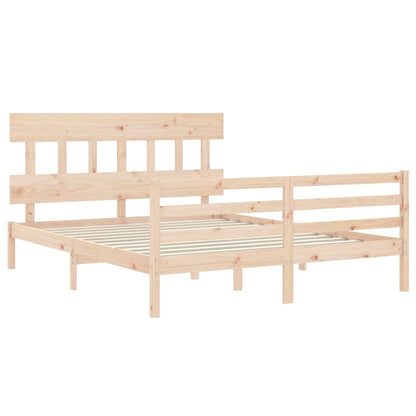 Giroletto con Testiera 5FT King Size in Legno Massello - homemem39