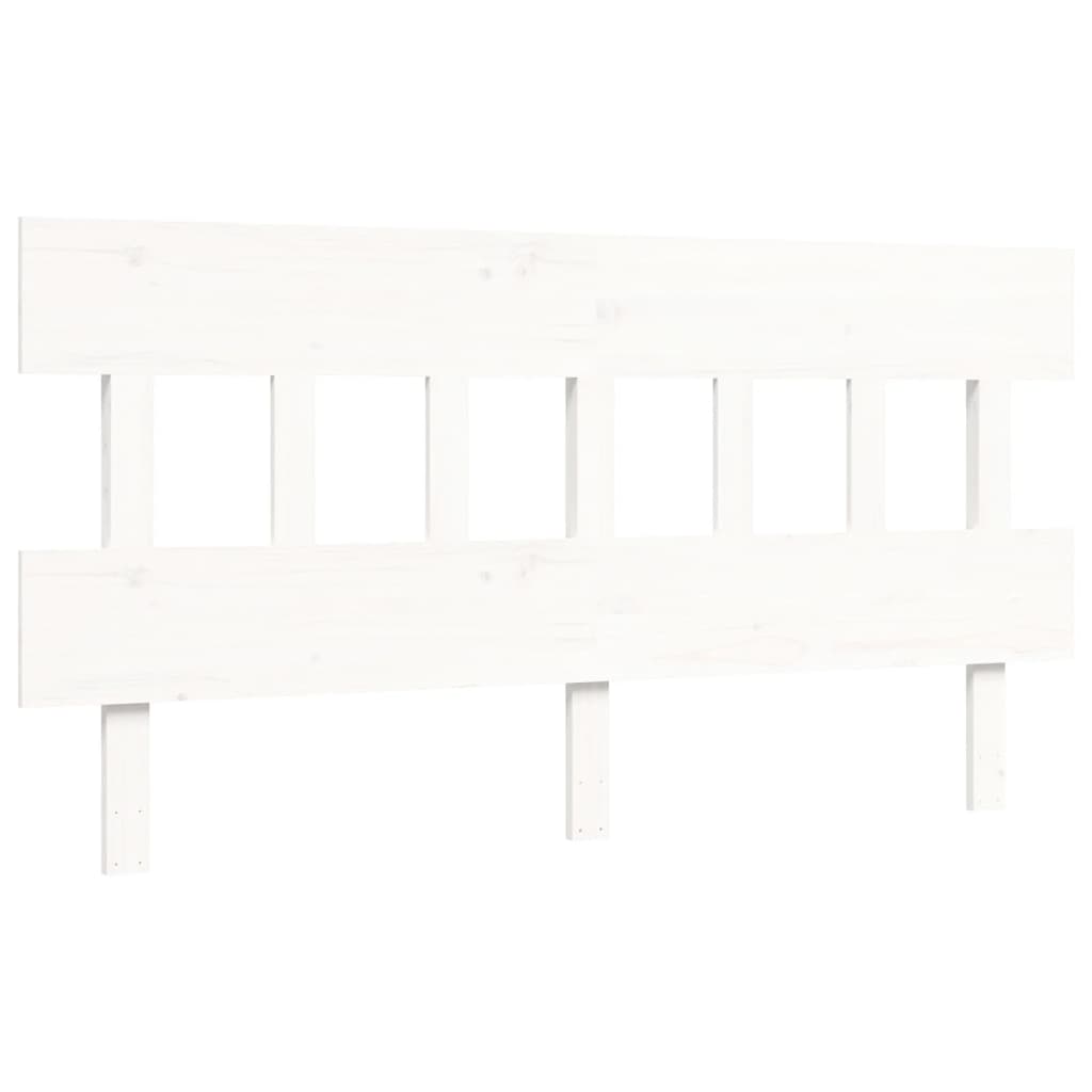 Giroletto con Testiera Bianco 5FT King Size in Legno Massello - homemem39