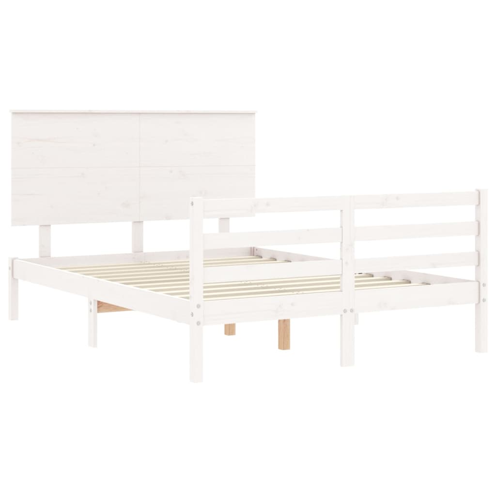 Giroletto con Testiera Bianco Small Double Legno Massello - homemem39