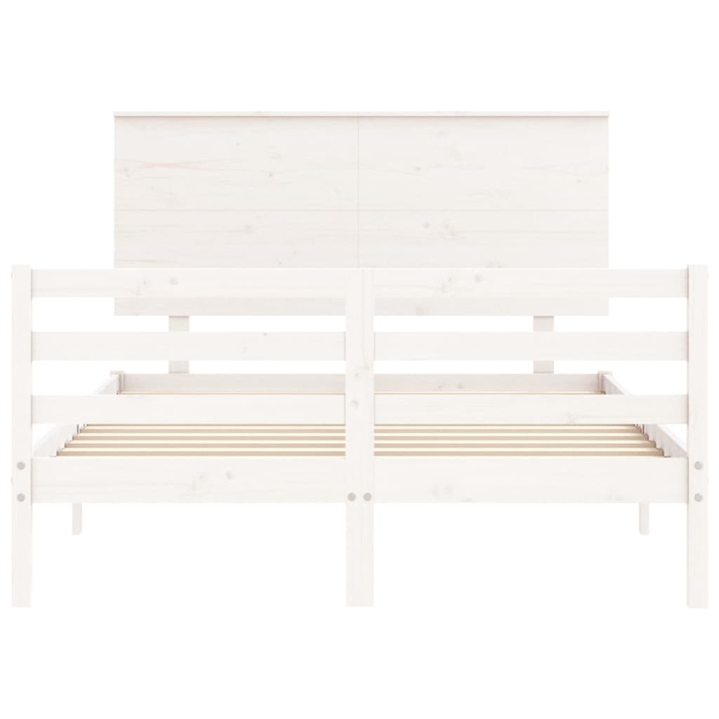 Giroletto con Testiera Bianco Small Double Legno Massello - homemem39