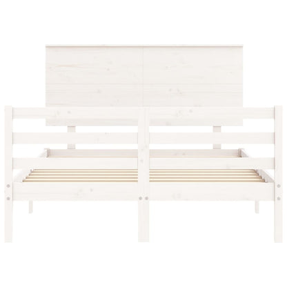 Giroletto con Testiera Bianco Small Double Legno Massello - homemem39