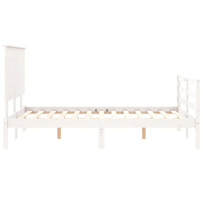 Giroletto con Testiera Bianco Small Double Legno Massello - homemem39