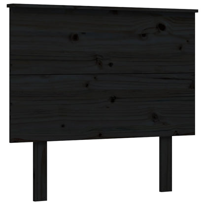 Giroletto con Testiera Nero 90x200 cm in Legno Massello - homemem39