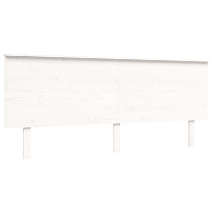 Giroletto con Testiera Bianco 200x200 cm in Legno Massello - homemem39