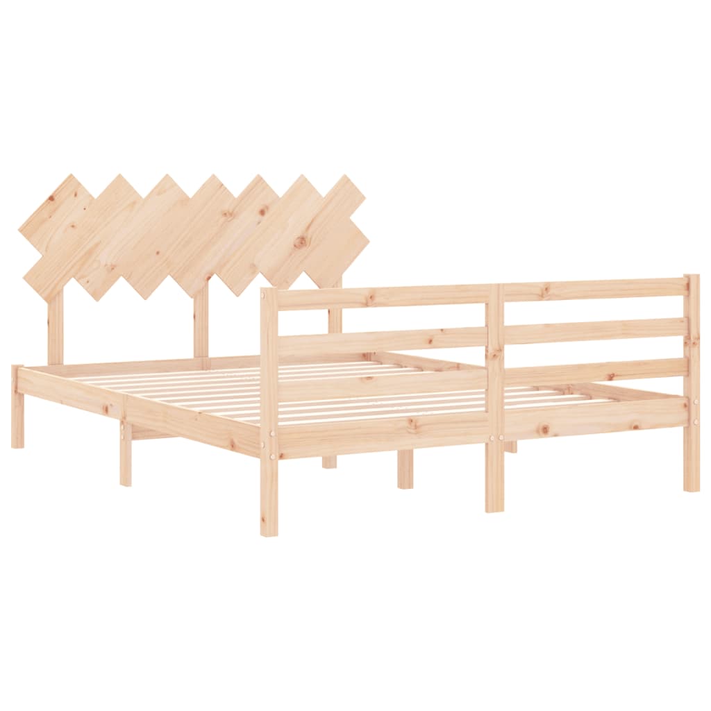 Giroletto con Testiera 5FT King Size in Legno Massello - homemem39