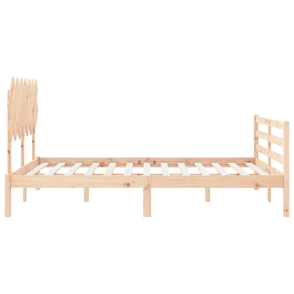 Giroletto con Testiera 5FT King Size in Legno Massello - homemem39