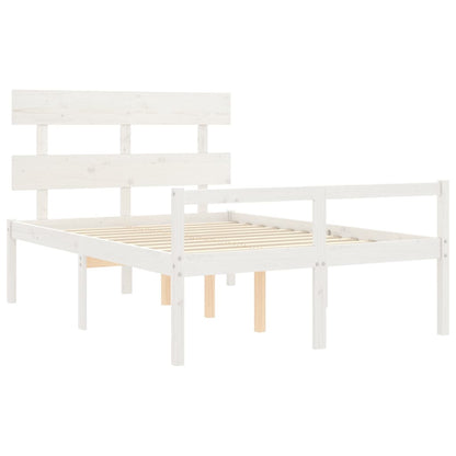 Letto per Anziani Bianco Testiera Small Double Legno Massello - homemem39