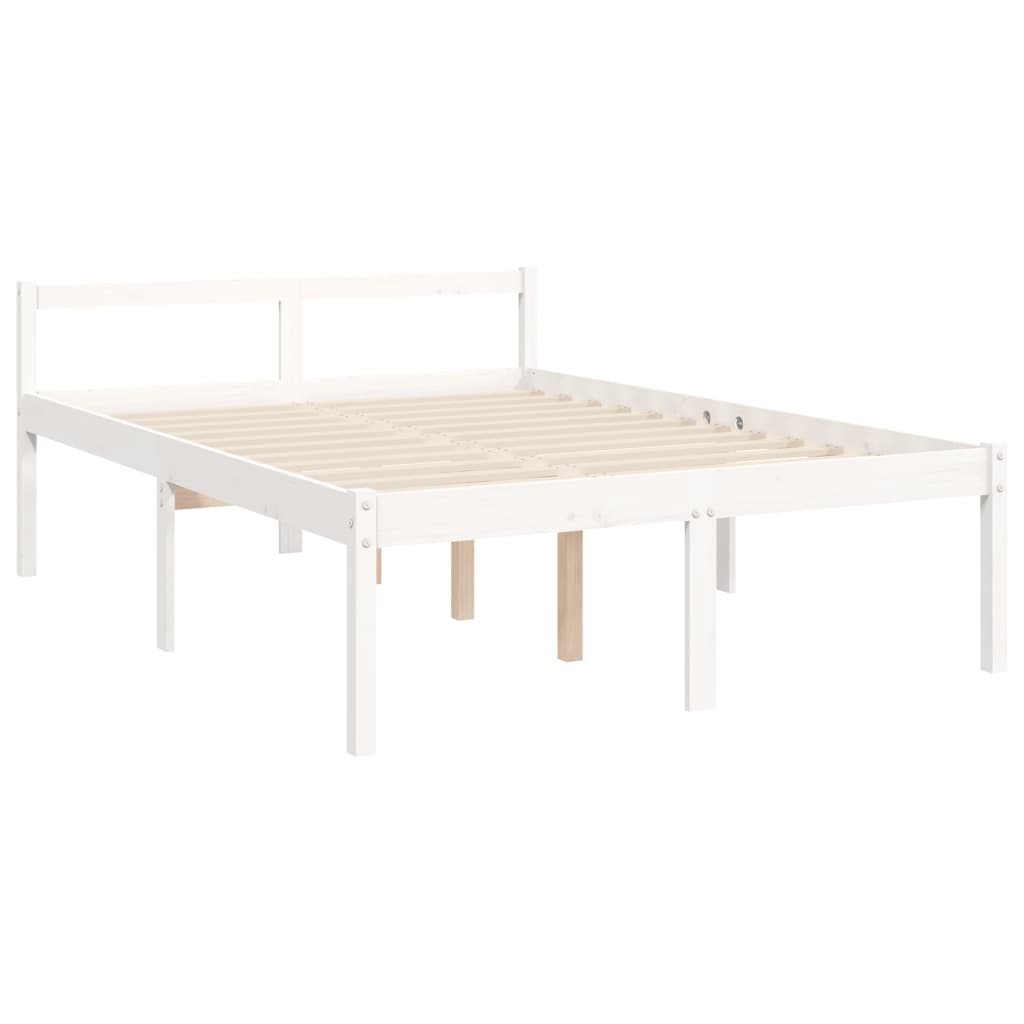 Letto per Anziani Bianco Testiera Small Double Legno Massello - homemem39