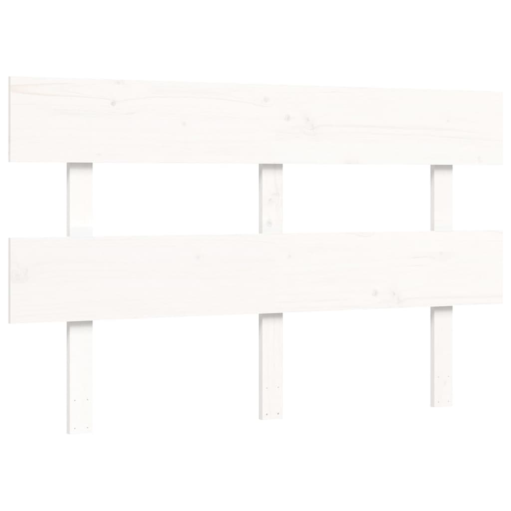 Giroletto con Testiera Bianco 4FT6 Double in Legno Massello - homemem39