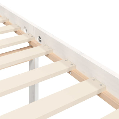 Giroletto con Testiera Bianco 4FT6 Double in Legno Massello - homemem39