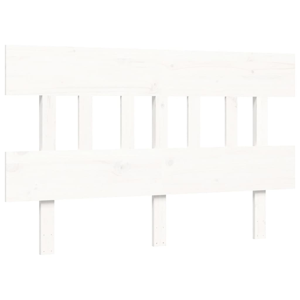 Giroletto con Testiera Bianco 4FT6 Double in Legno Massello - homemem39