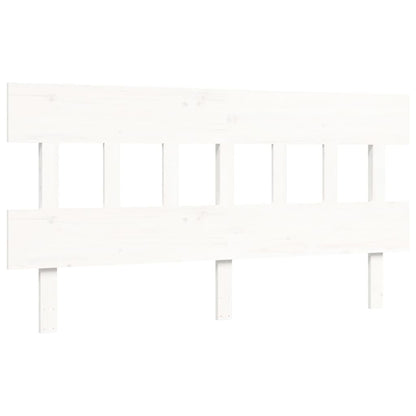 Giroletto con Testiera Bianco 5FT King in Legno Massello - homemem39