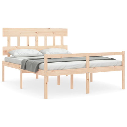 Letto per Anziani con Testiera 160x200 cm in Legno Massello - homemem39