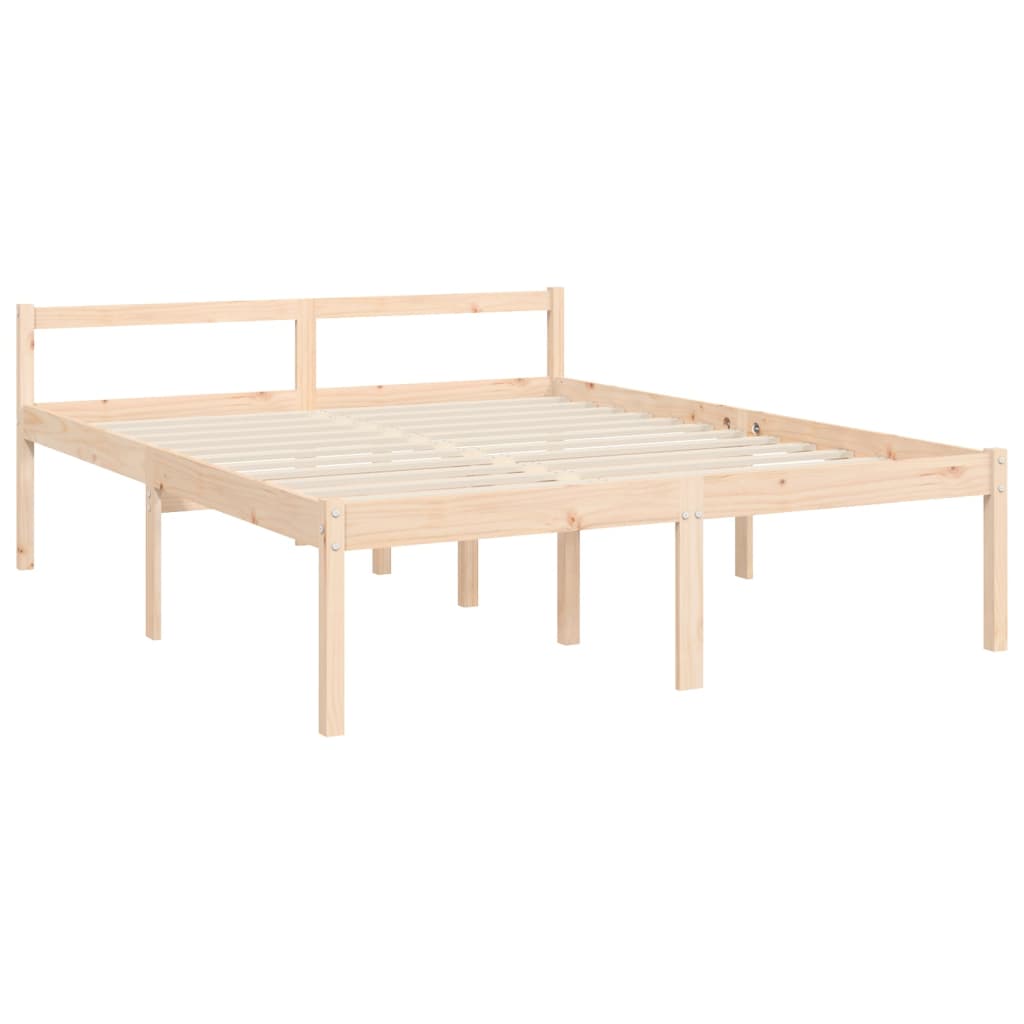 Letto per Anziani con Testiera 160x200 cm in Legno Massello - homemem39