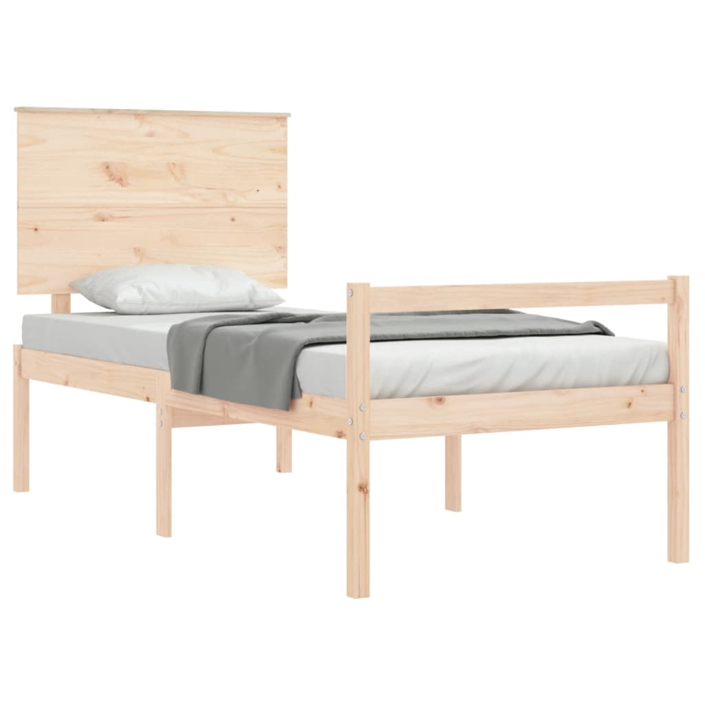 Letto per Anziani con Testiera Small Single in Legno Massello - homemem39