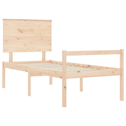 Letto per Anziani con Testiera Small Single in Legno Massello - homemem39