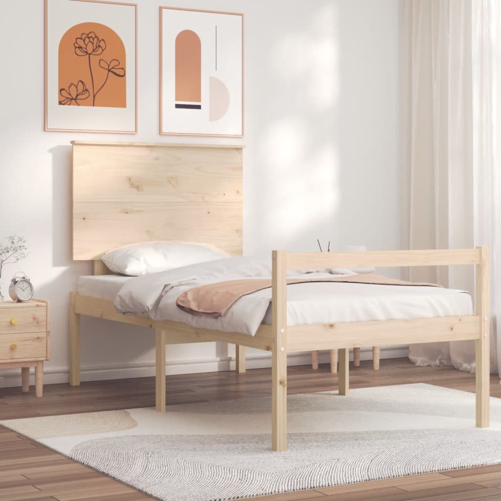 Letto per Anziani con Testiera Small Single in Legno Massello - homemem39