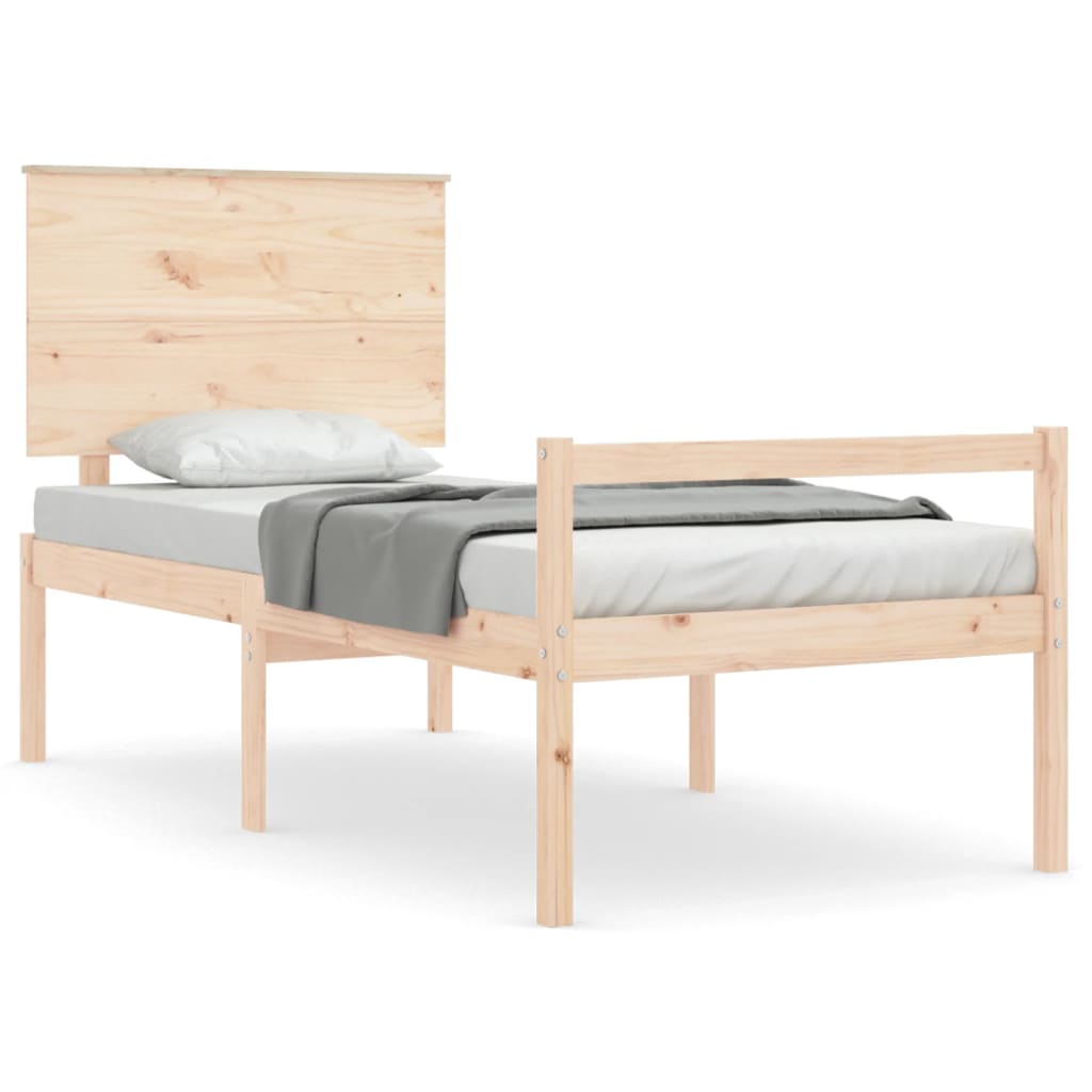 Letto per Anziani con Testiera Single in Legno Massello - homemem39