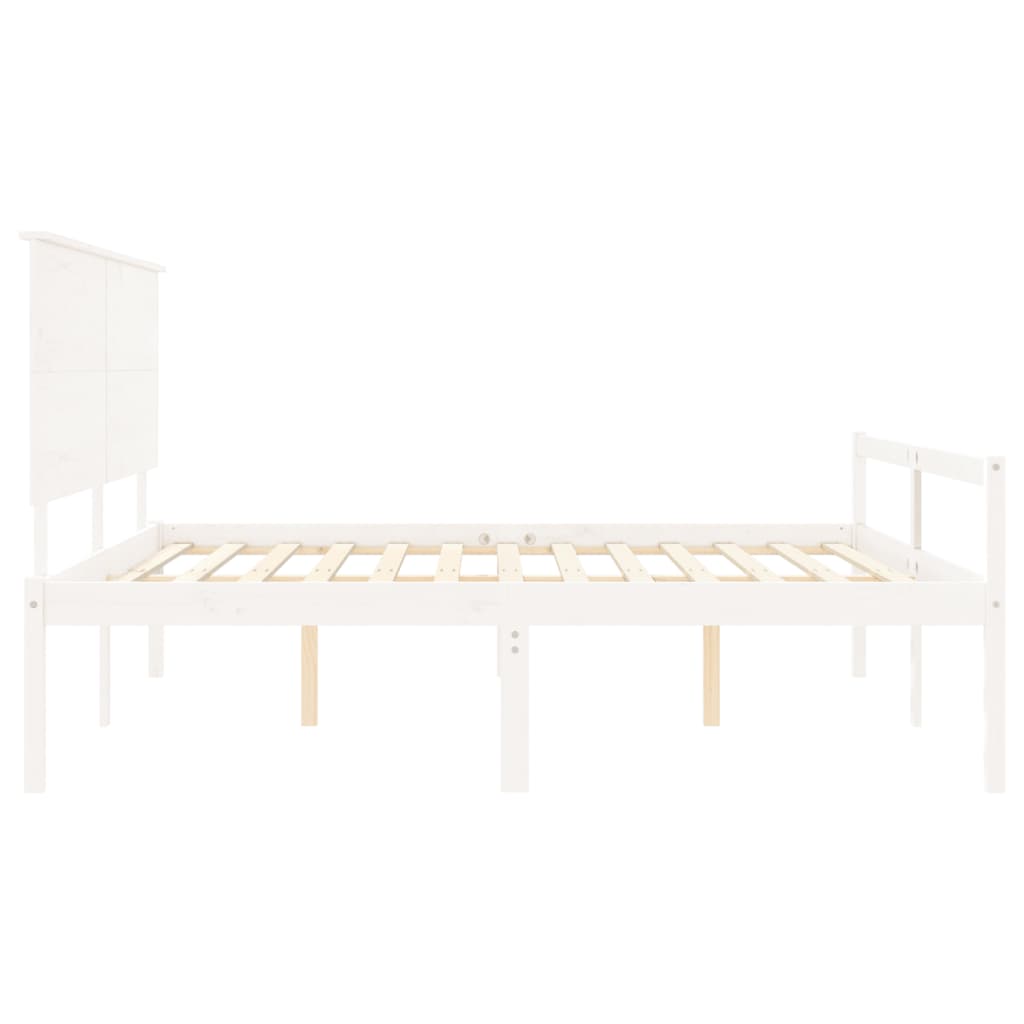 Letto per Anziani con Testiera Bianco Super King Legno Massello - homemem39