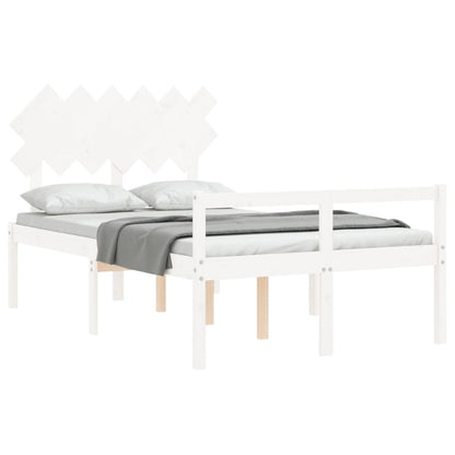 Letto per Anziani Bianco Testiera Small Double Legno Massello - homemem39