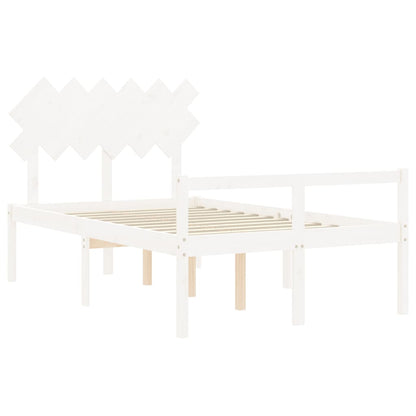 Letto per Anziani Bianco Testiera Small Double Legno Massello - homemem39