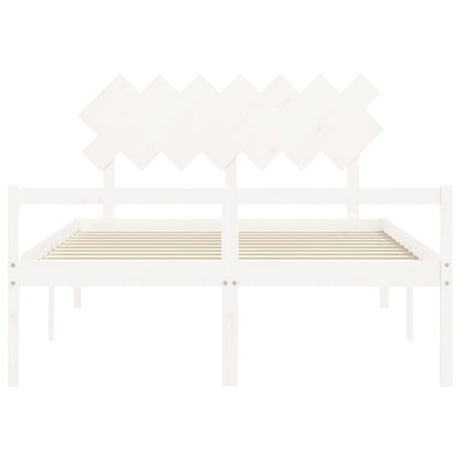 Giroletto con Testiera Bianco 5FT King in Legno Massello - homemem39