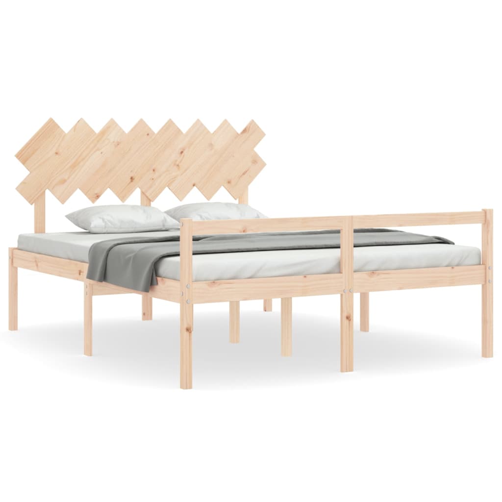 Letto per Anziani con Testiera 160x200 cm in Legno Massello - homemem39