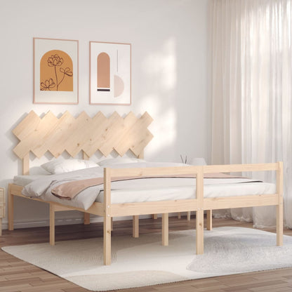 Letto per Anziani con Testiera 160x200 cm in Legno Massello - homemem39