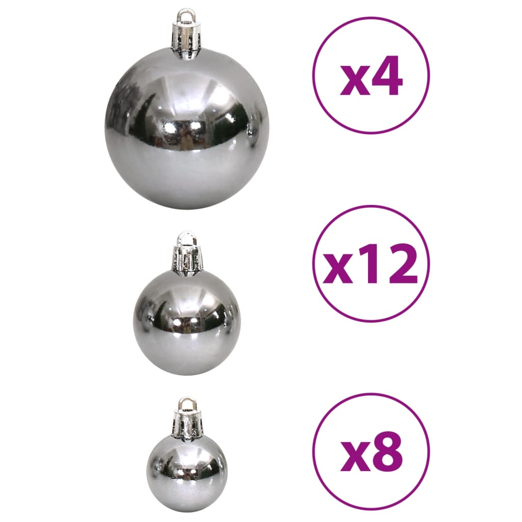 Palline di Natale 100 pz Grigie 3 / 4 / 6 cm - homemem39