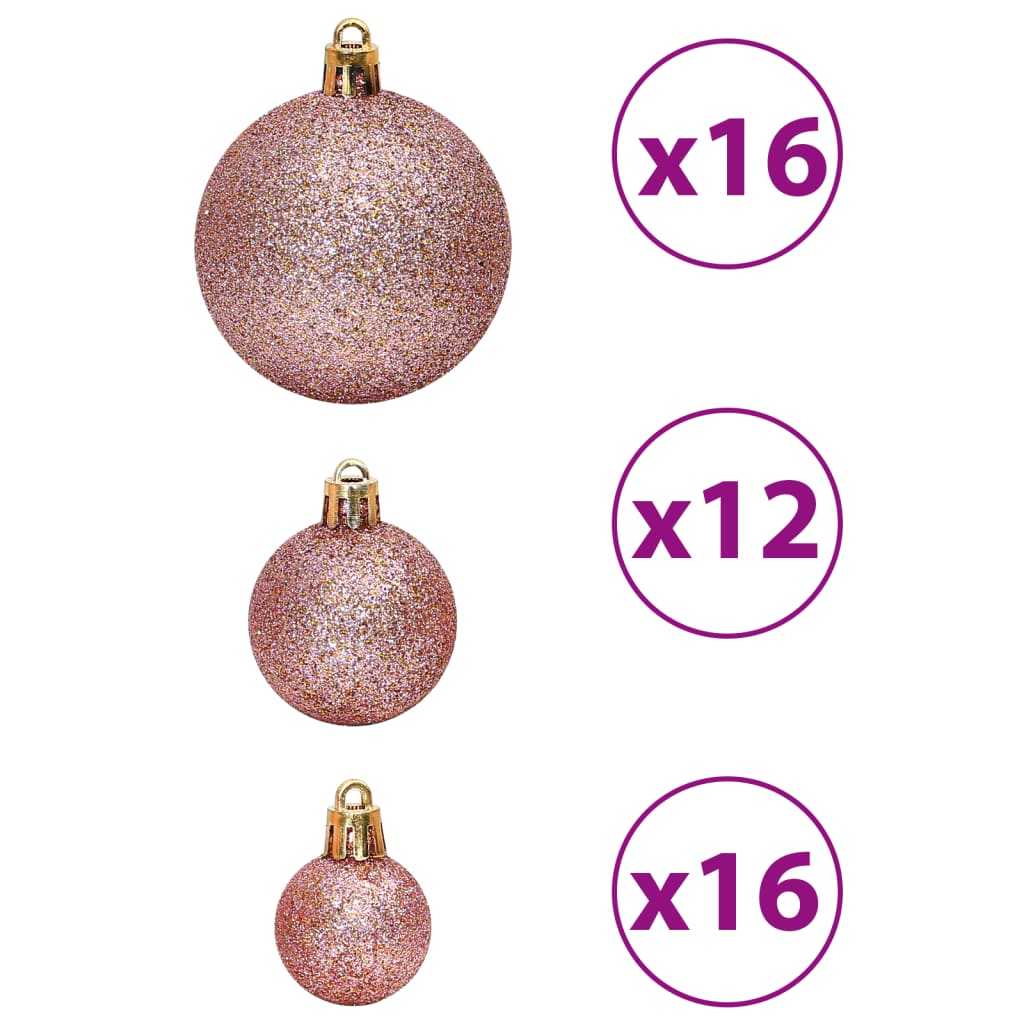 Palline di Natale 100 pz Rosa e Rosato 3 / 4 / 6 cm - homemem39