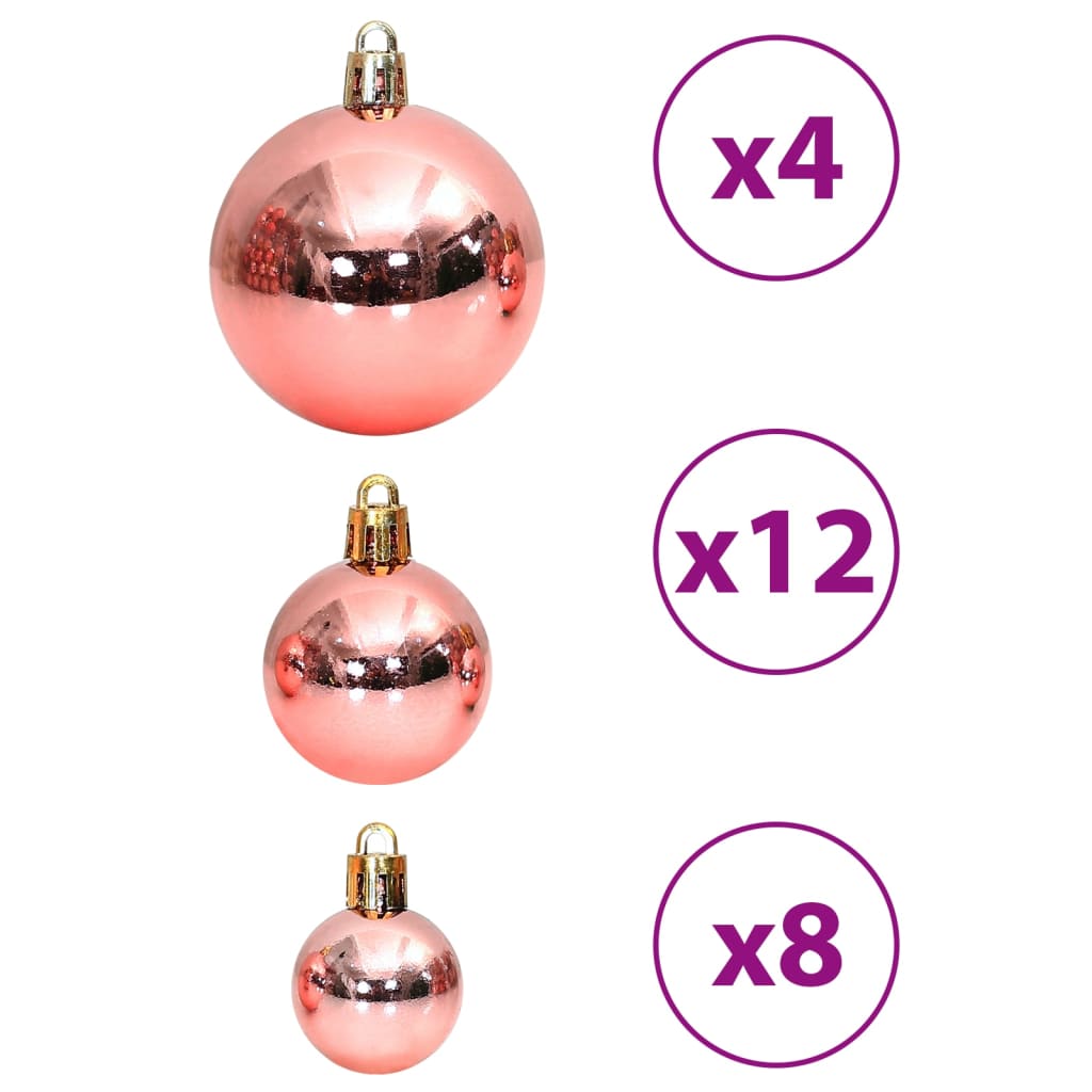 Palline di Natale 100 pz Rosa e Rosato 3 / 4 / 6 cm - homemem39