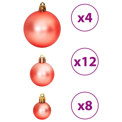 Palline di Natale 100 pz Rosa e Rosato 3 / 4 / 6 cm - homemem39