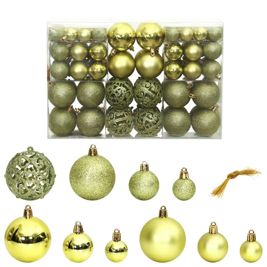 Palline di Natale 100 pz Verde Chiaro 3 / 4 / 6 cm - homemem39