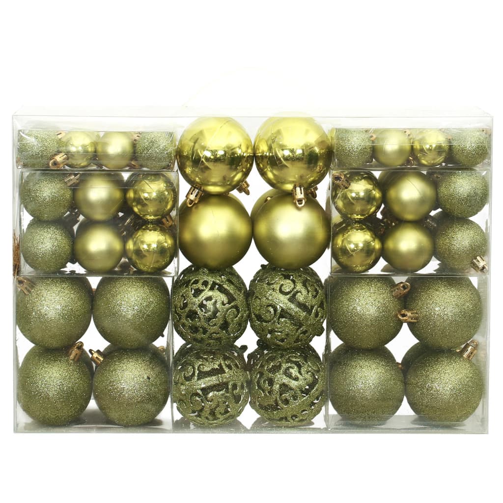 Palline di Natale 100 pz Verde Chiaro 3 / 4 / 6 cm - homemem39