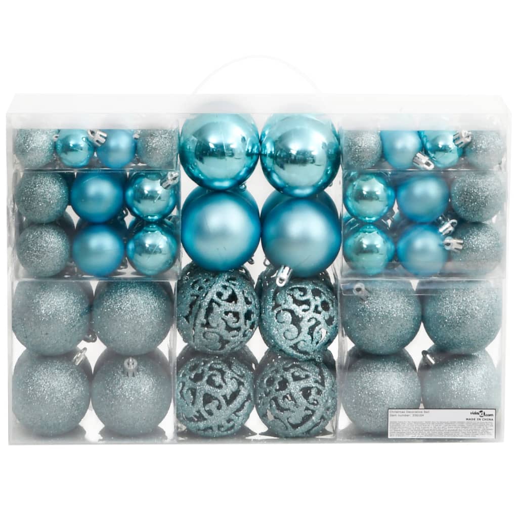 Palline di Natale 100 pz Turchesi 3 / 4 / 6 cm - homemem39