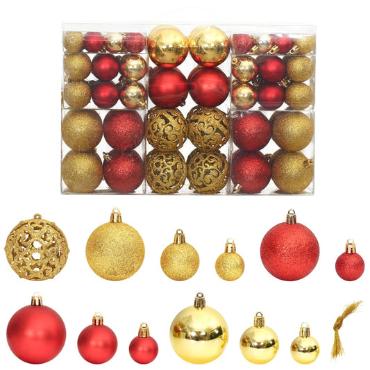 Palline di Natale 100 pz Oro e Rosso Vino 3 / 4 / 6 cm - homemem39