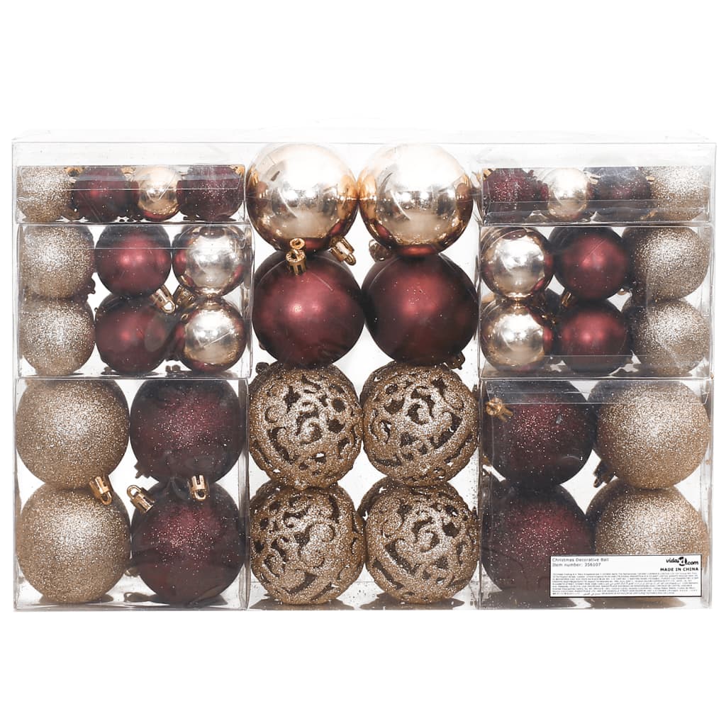 Palline di Natale 100 pz Champagne e Marrone 3 / 4 / 6 cm - homemem39