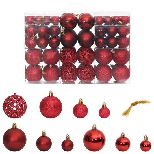 Palline di Natale 100 pz Rosso Vino 3 / 4 / 6 cm - homemem39