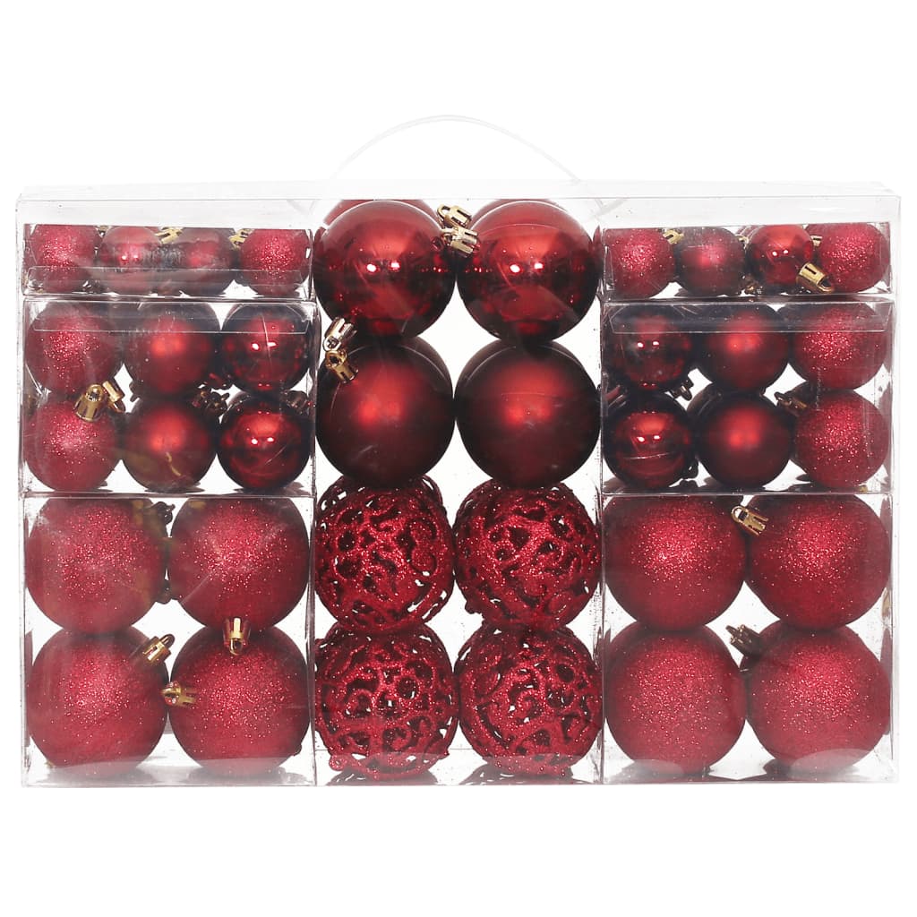 Palline di Natale 100 pz Rosso Vino 3 / 4 / 6 cm - homemem39