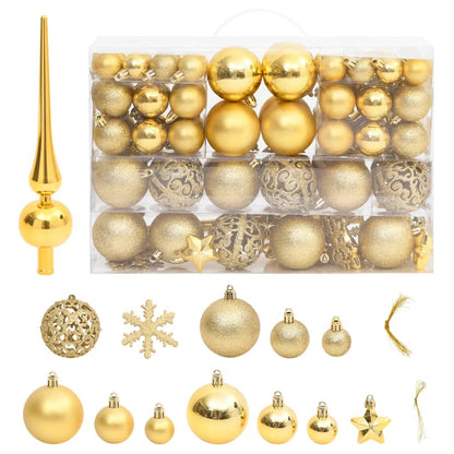 Set Palline di Natale 111 pz Oro in Polistirene - homemem39