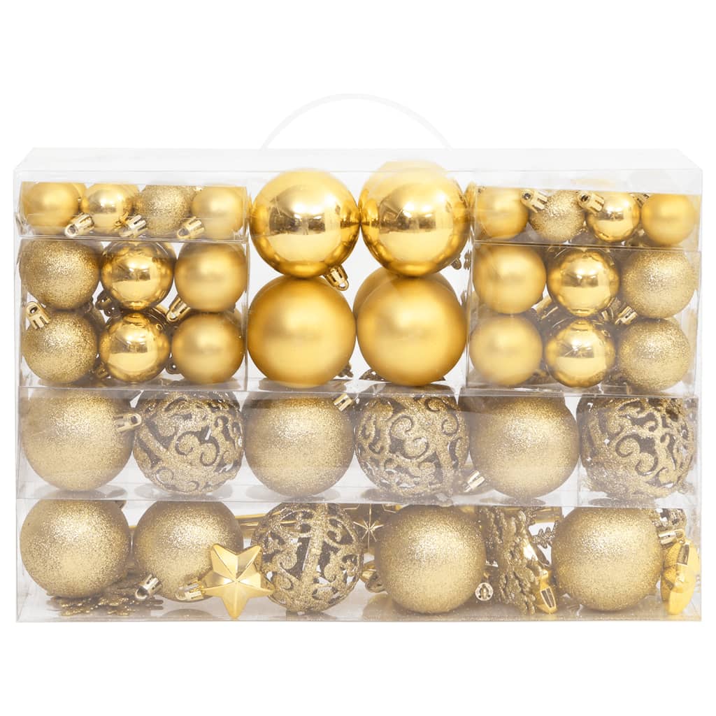 Set Palline di Natale 111 pz Oro in Polistirene - homemem39