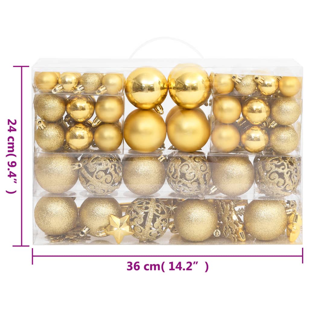 Set Palline di Natale 111 pz Oro in Polistirene - homemem39