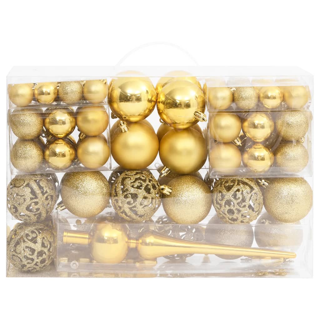 Set Palline di Natale 111 pz Oro in Polistirene - homemem39