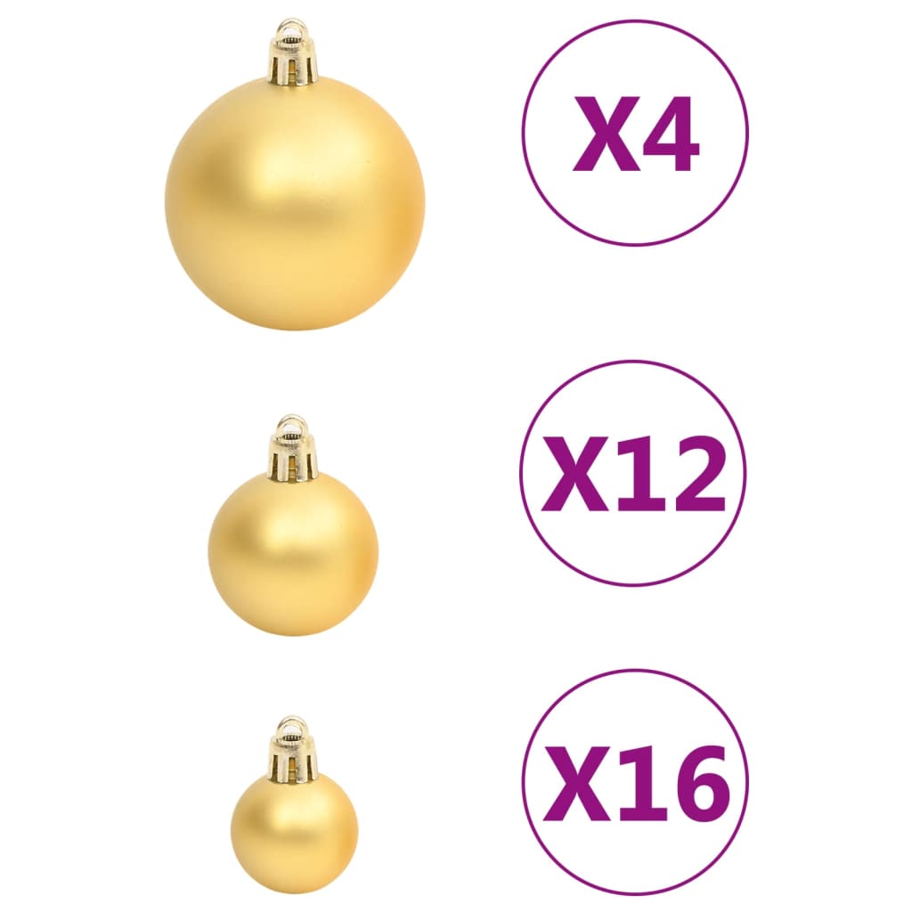 Set Palline di Natale 111 pz Oro in Polistirene - homemem39