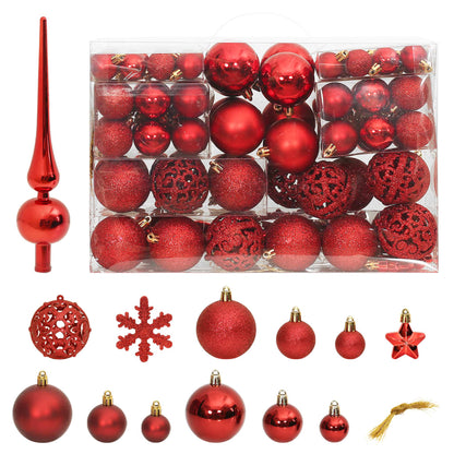 Set Palline di Natale 111 pz Rosso in Polistirene - homemem39